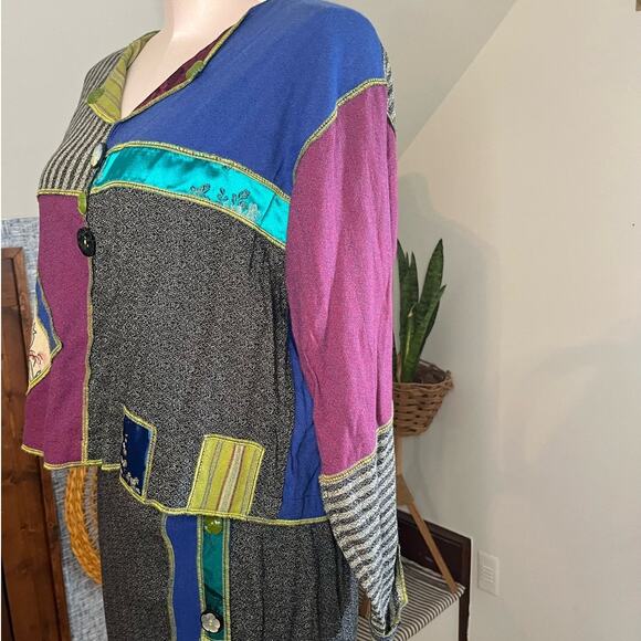 Surya Art To Wear Mixed Media patchwork Skirt & Top Set Size S Teachercore - Picture 11 of 12